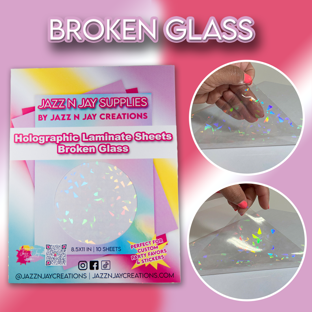 Jazz N Jay Supplies - BROKEN GLASS Holographic Laminate Sheets