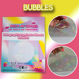 Jazz N Jay Supplies - BUBBLES Holographic Laminate Sheets