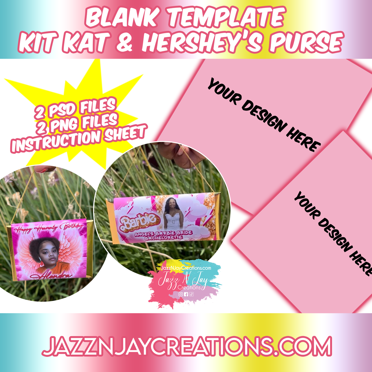 Blank Kit Kat Purse & Hershey's Purse template bundle Jazz N Jay Creations