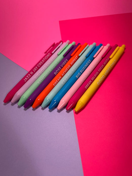 Jazz N Jay Supplies Motivational black ink pens