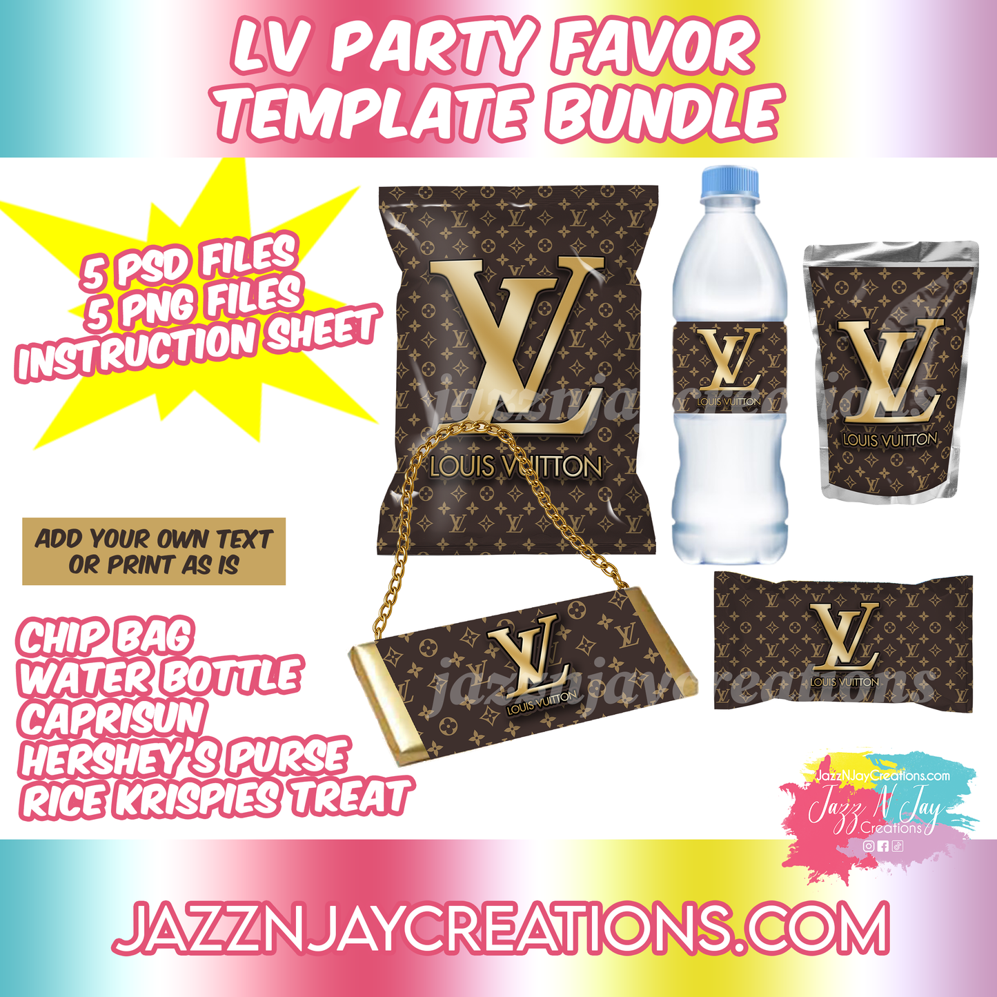 LV Party Favor Template Bundle