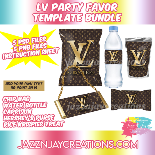 LV Party Favor Template Bundle