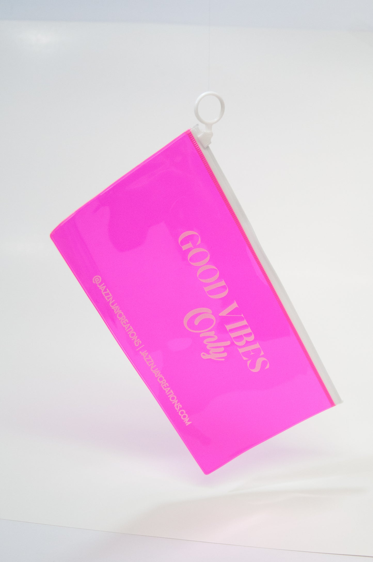 Jazz N Jay Supplies Pink Craft Bag- GOOD VIBES ONLY