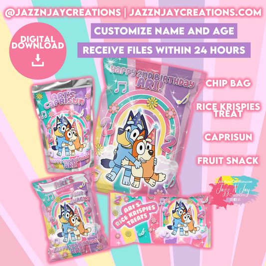 Bluey Party Bundle Girl - Digital Download
