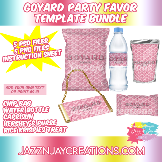 Goyard Pink Party Favor Template Bundle