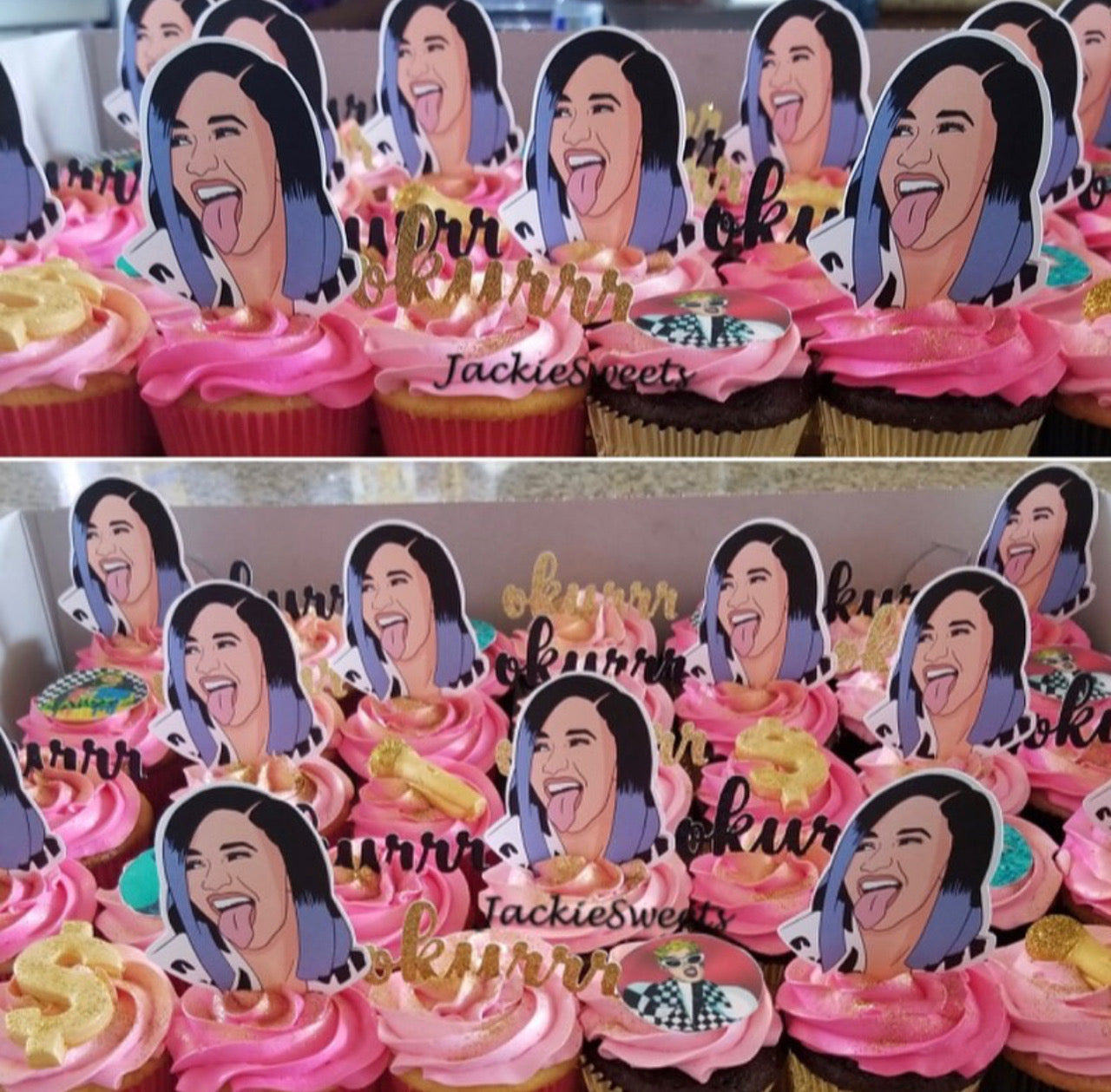 Cardi B inspired cupcake toppers