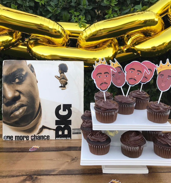 Tupac inspired cupcake toppers
