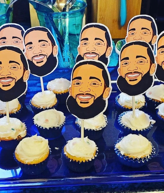 Nipsey Hussle inspired cupcake toppers