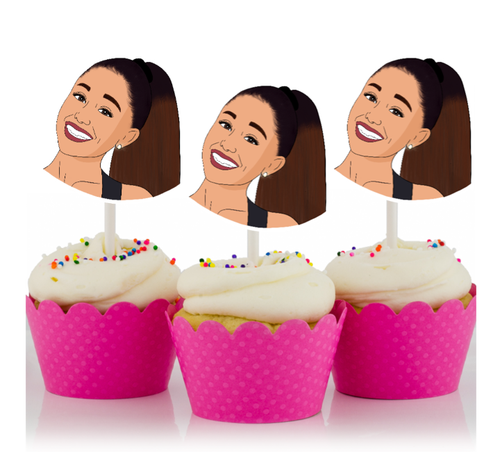 Ariana Grande inspired cupcake toppers