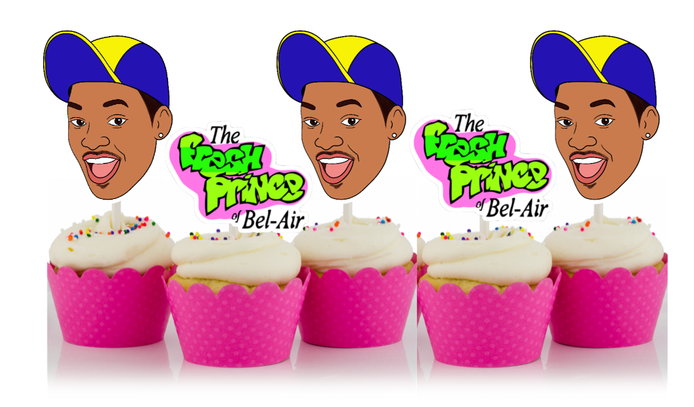 Fresh Prince inspired cupcake toppers