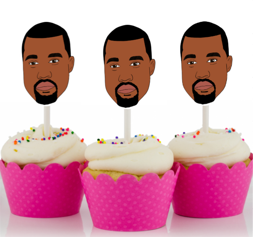 Kanye West inspired cupcake toppers