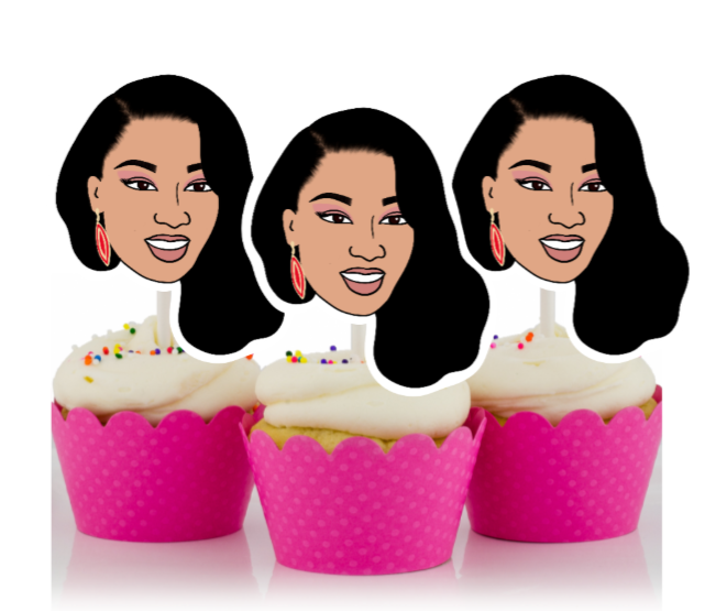Megan Thee Stallion inspired cupcake toppers