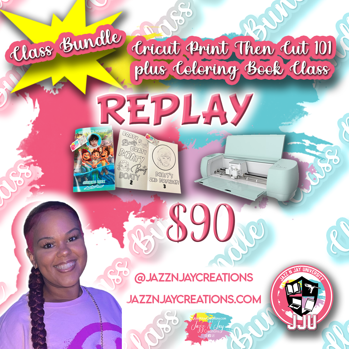 **REPLAY** Class Bundle -Coloring Book Class plus Cricut Print Then Cut 101 Class