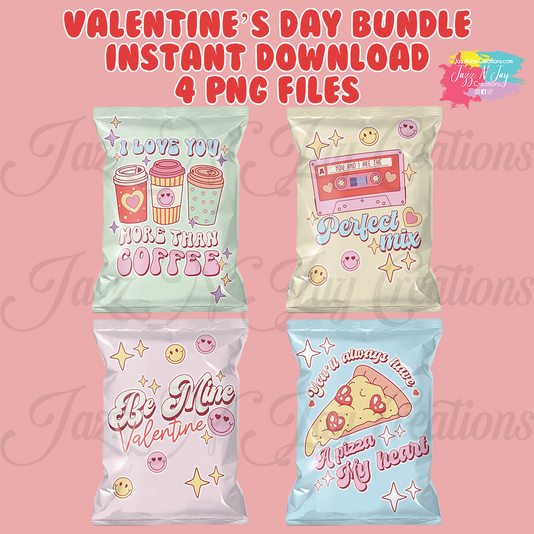 Retro Valentine's Day Bundle (1)- Valentine's Day Chip Bags *Instant Download*