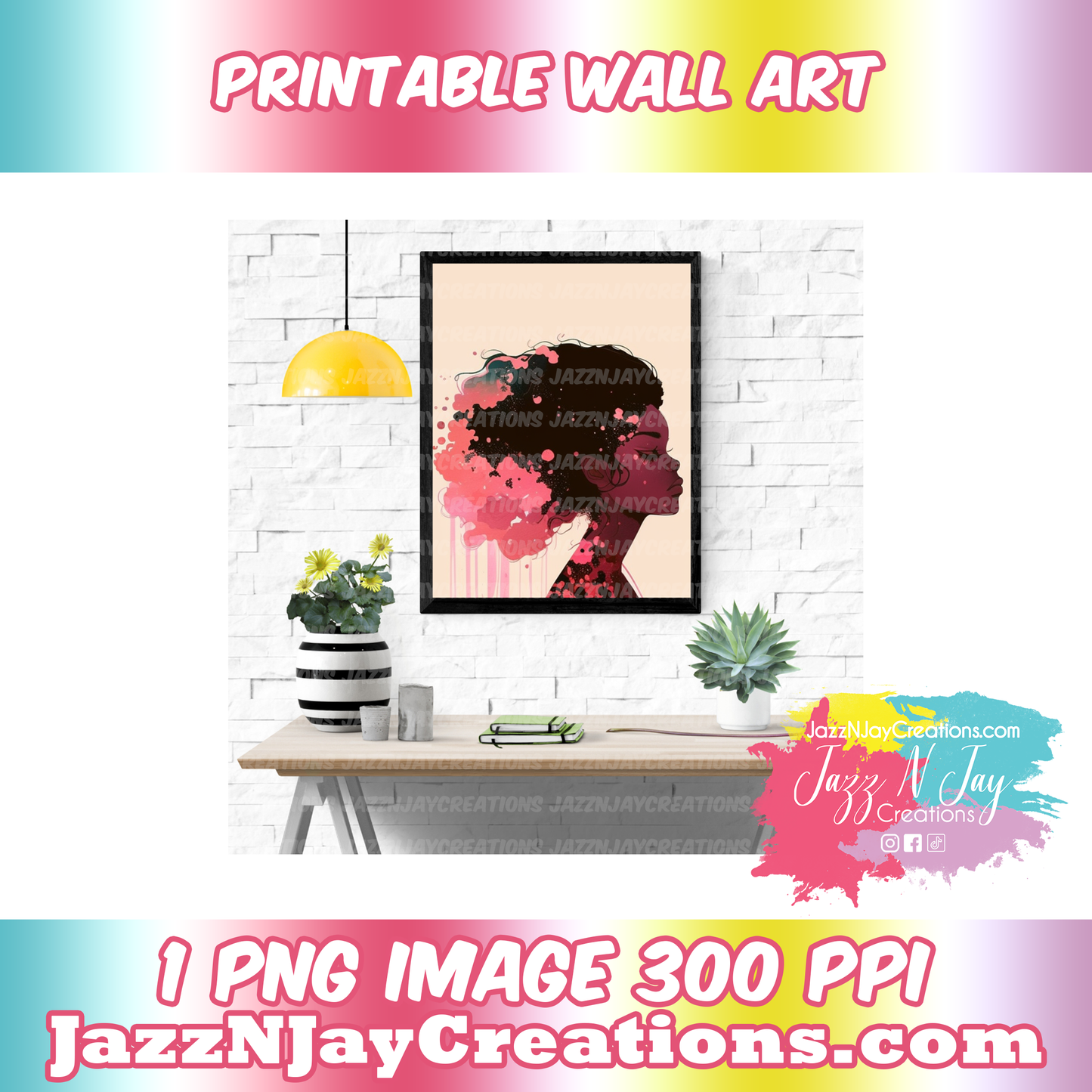 African American Woman Abstract Printable Wall Art