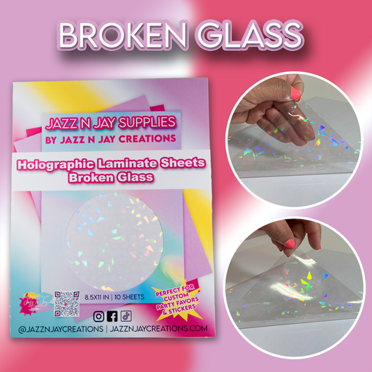 Jazz N Jay Supplies - BROKEN GLASS Holographic Laminate Sheets