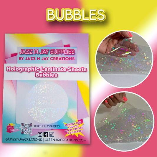 Jazz N Jay Supplies - BUBBLES Holographic Laminate Sheets