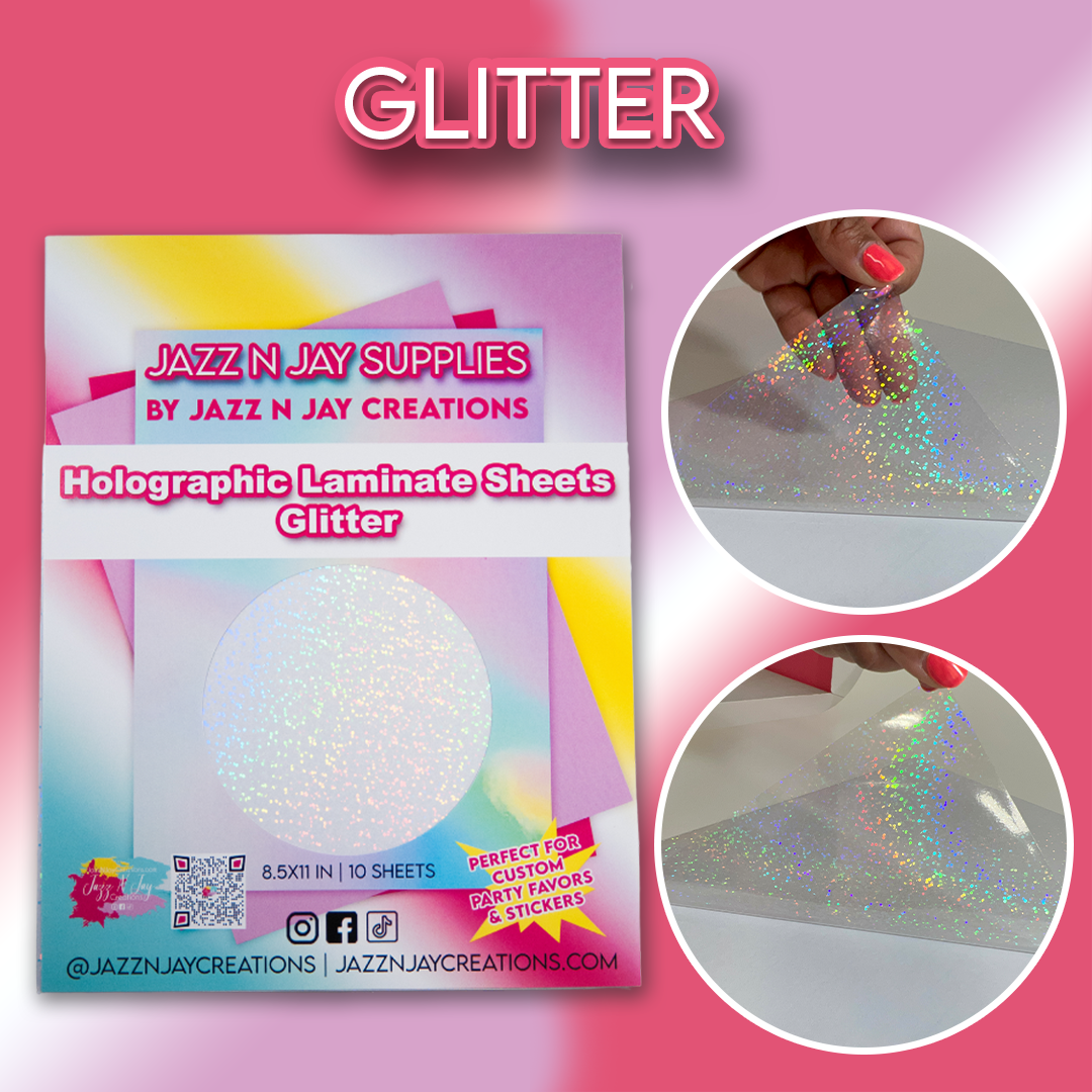 Jazz N Jay Supplies - GLITTER Holographic Laminate Sheets