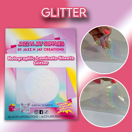 Jazz N Jay Supplies - GLITTER Holographic Laminate Sheets
