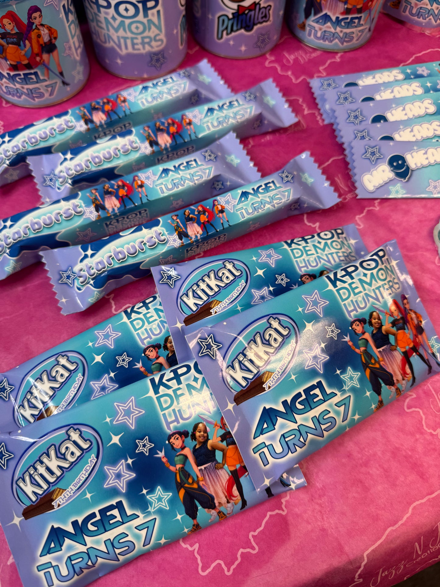 Kpop Demon Hunters Huntrix Saja Boys Party Favors | Custom Chip Bags, Capri Sun Labels, Goodie Bags | Personalized Kpop Birthday Set
