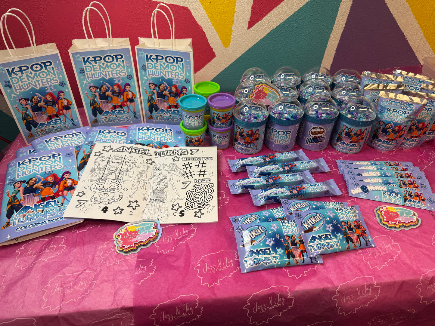 Kpop Demon Hunters Huntrix Saja Boys Party Favors | Custom Chip Bags, Capri Sun Labels, Goodie Bags | Personalized Kpop Birthday Set