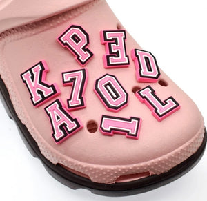 PINK Letter Shoe Charms – Jazz N Jay Creations