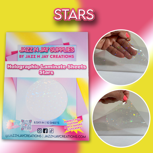 Jazz N Jay Supplies - STARS Holographic Laminate Sheets