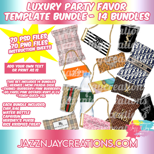 Luxury Party Favor Template Bundles (14 bundles)