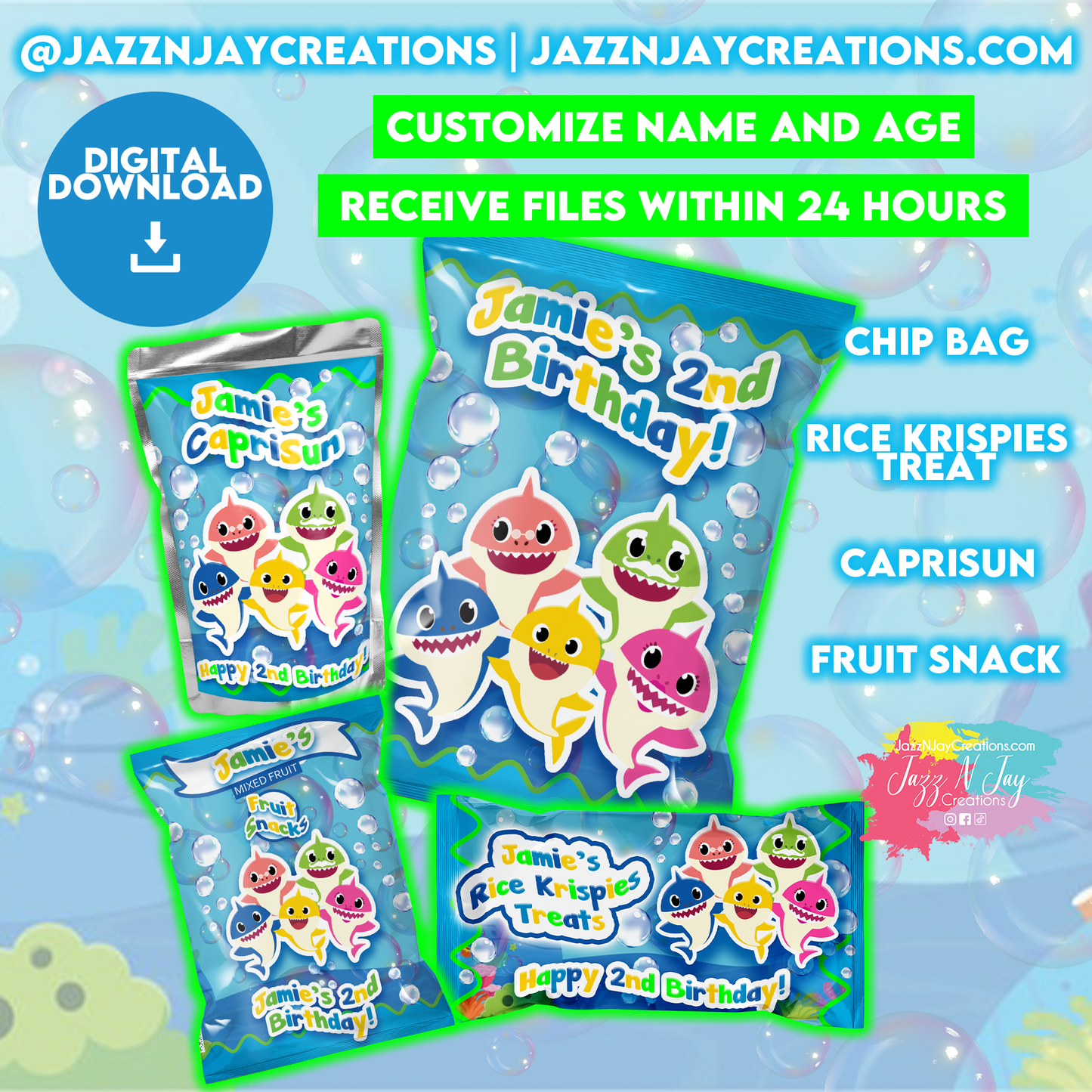 Baby Shark Party Bundle Boy - Digital Download
