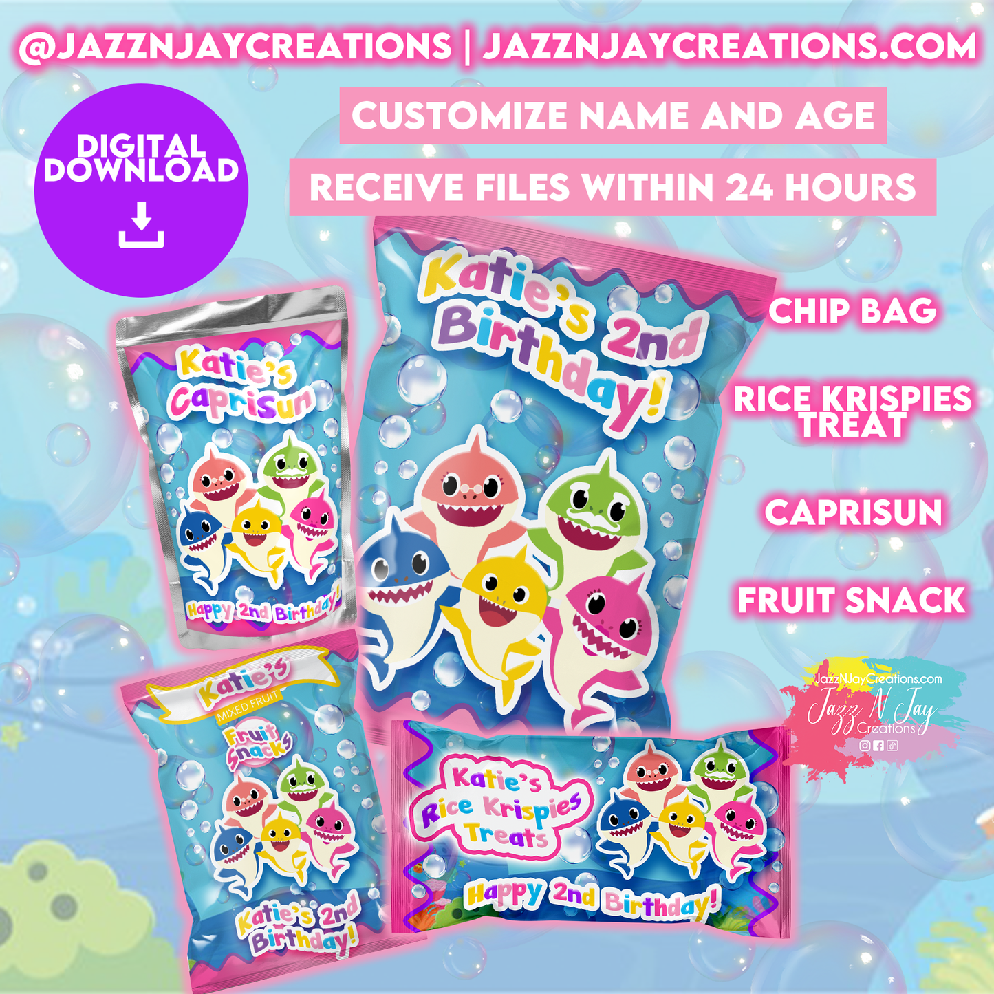 Baby Shark Party Bundle Boy - Digital Download