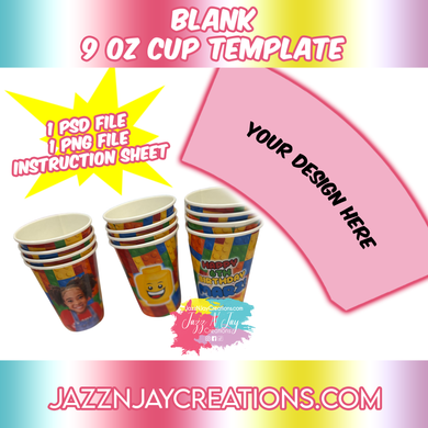 Blank 9 oz cup Template