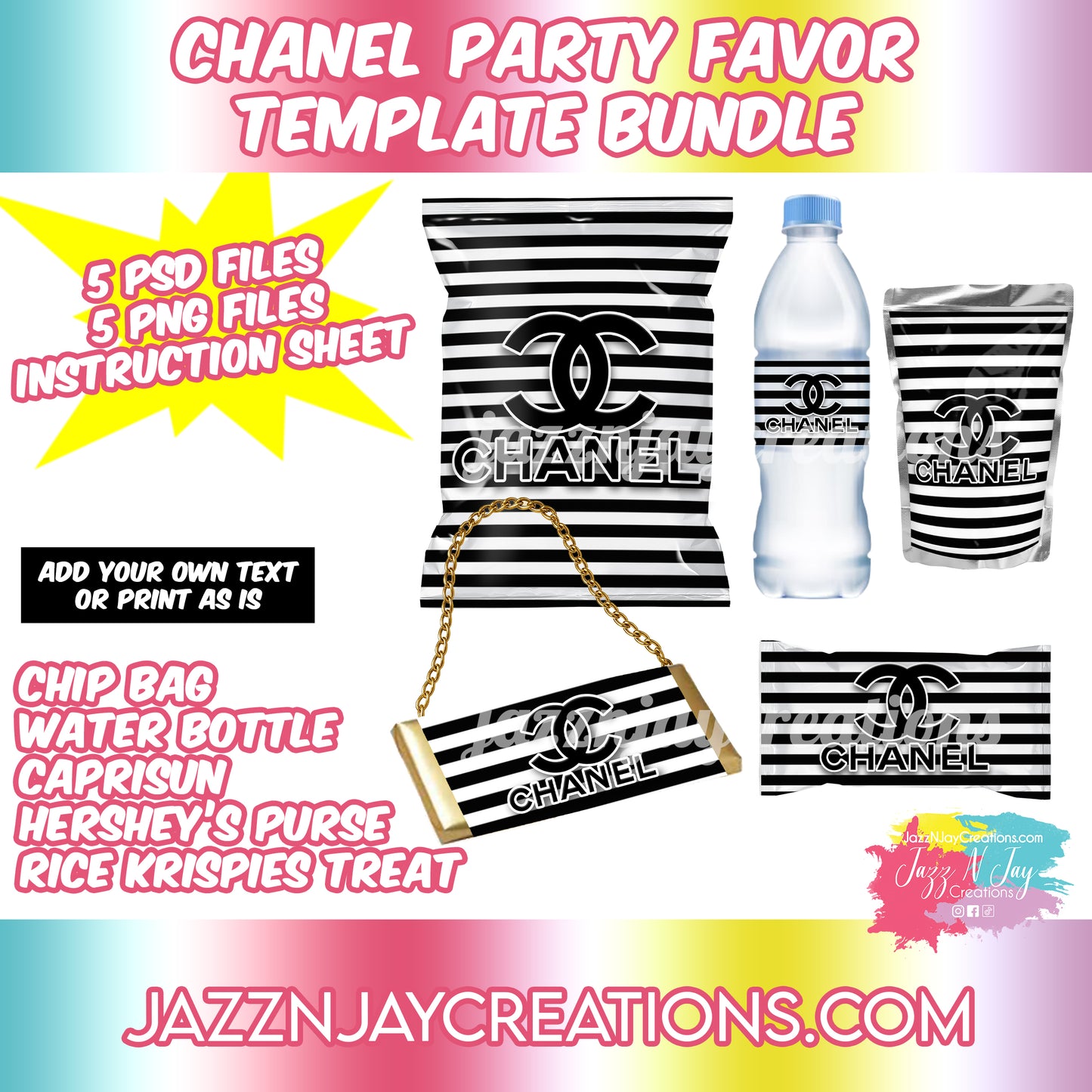 MCM Party Favor Template Bundle
