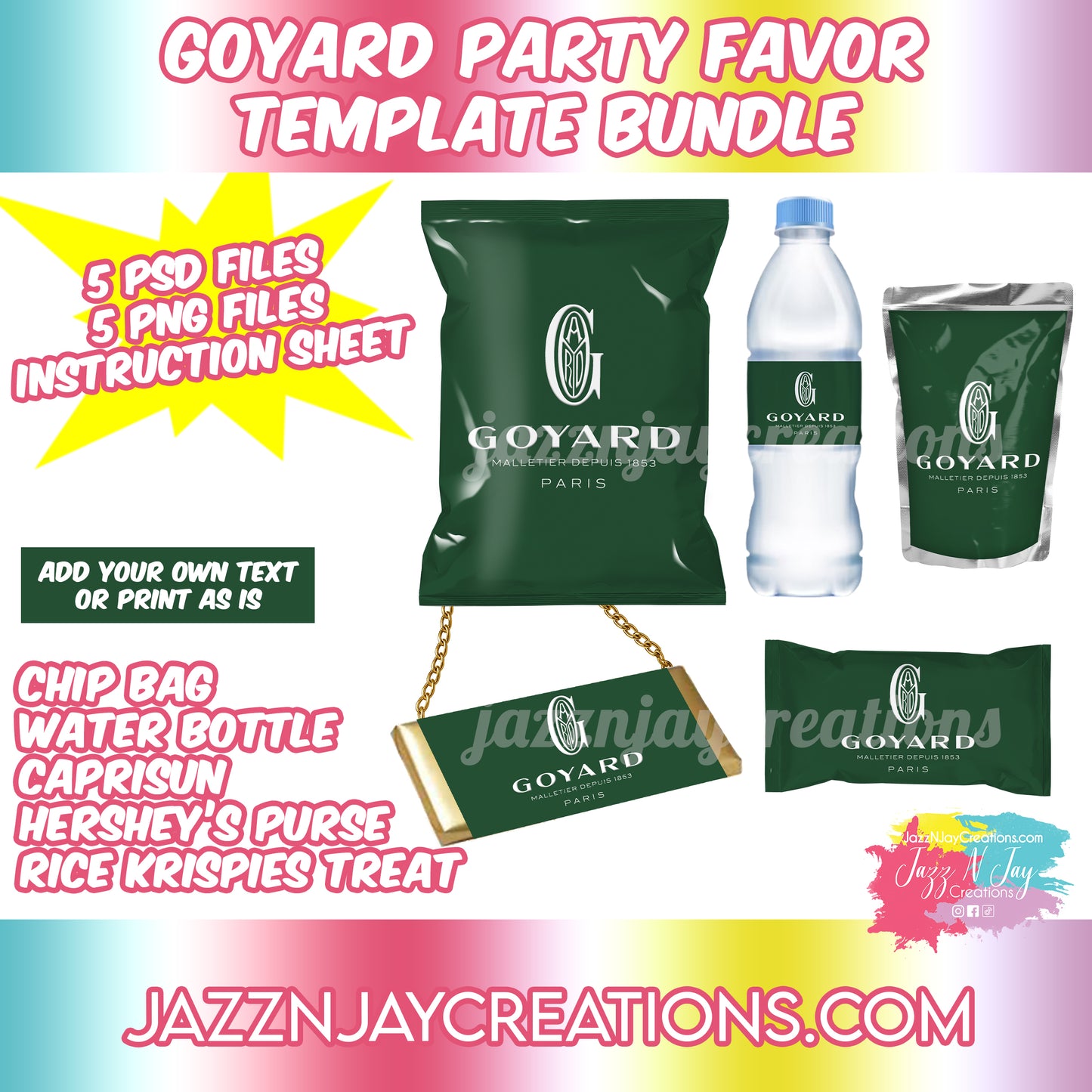 MCM Party Favor Template Bundle