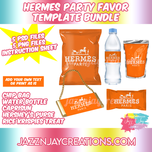 Hermes Party Favor Template Bundle