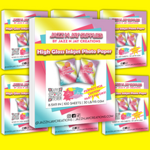 Load image into Gallery viewer, 3 PACK -Glossy Inkjet Photo Paper | Ultra Gloss Waterproof Sticker paper | Holographic Waterproof sticker paper