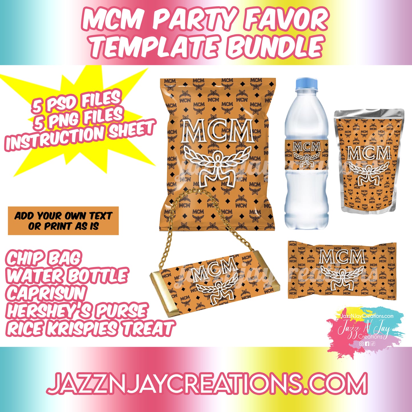 MCM Party Favor Template Bundle