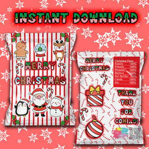 Christmas Chip Bag *Instant Download*
