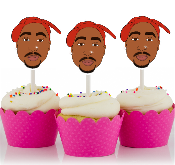 Tupac inspired cupcake toppers
