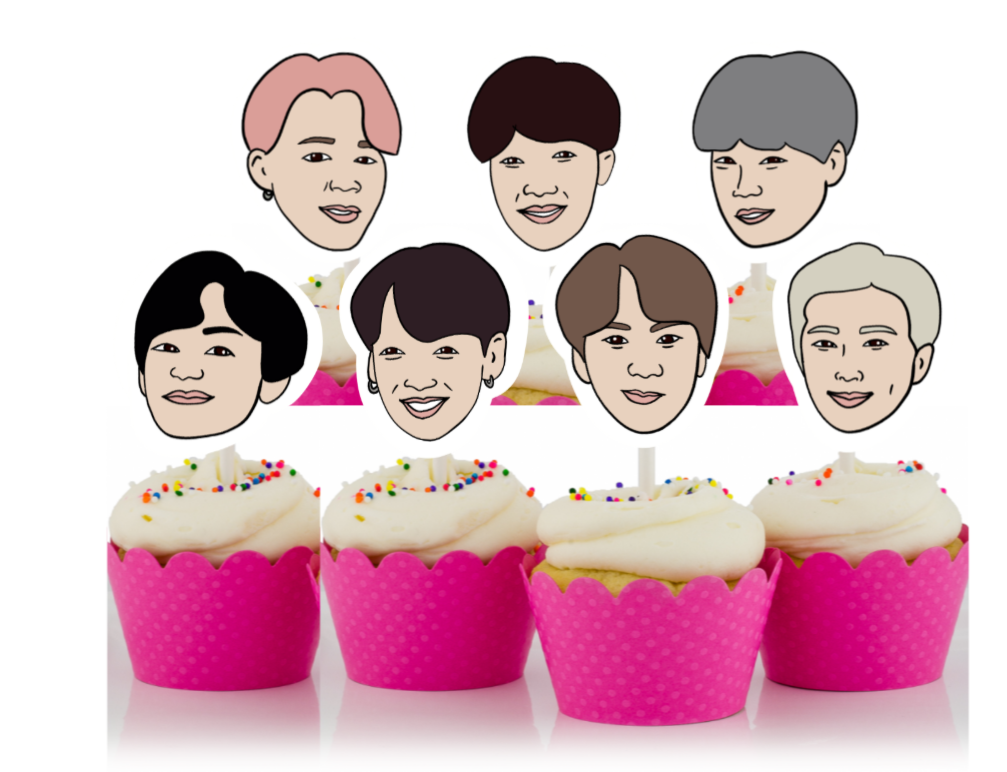 BTS inspired cupcake toppers