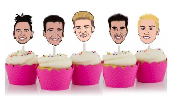 N*SYNC inspired cupcake toppers