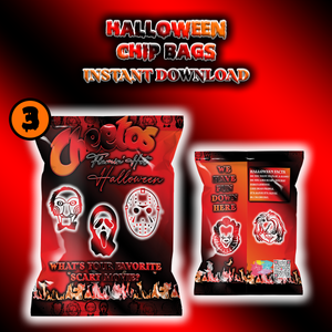 Halloween Chip Bag *Instant Download* Red & Orange