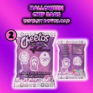 Halloween Chip Bag *Instant Download* Pink & Purple