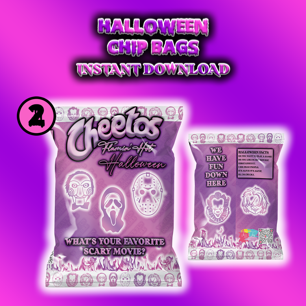 Halloween Chip Bag *Instant Download* Pink & Purple
