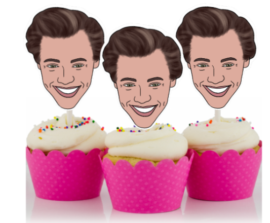 Harry Styles inspired cupcake toppers