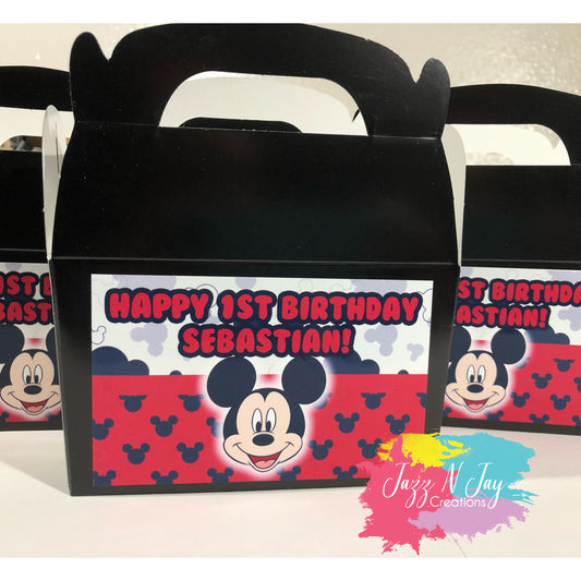 Mickey Mouse /Minnie Mouse inspired Gable box / favor box / treat box