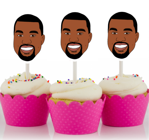Kanye West inspired cupcake toppers