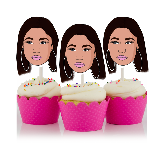 Nicki Minaj inspired cupcake toppers