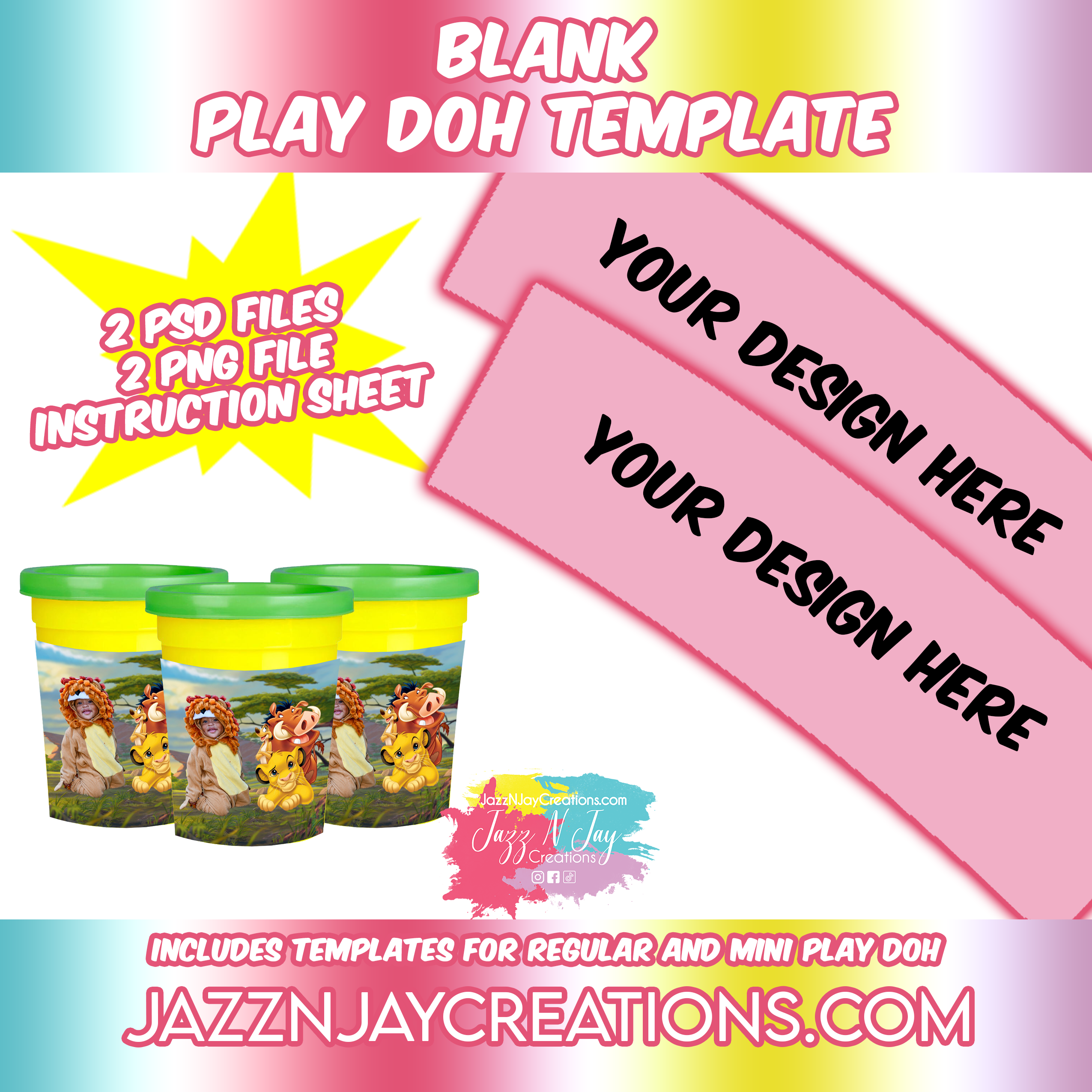 Blank Play-Doh Label Template – Jazz N Jay Creations