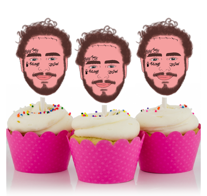 Post Malone inspired cupcake toppers