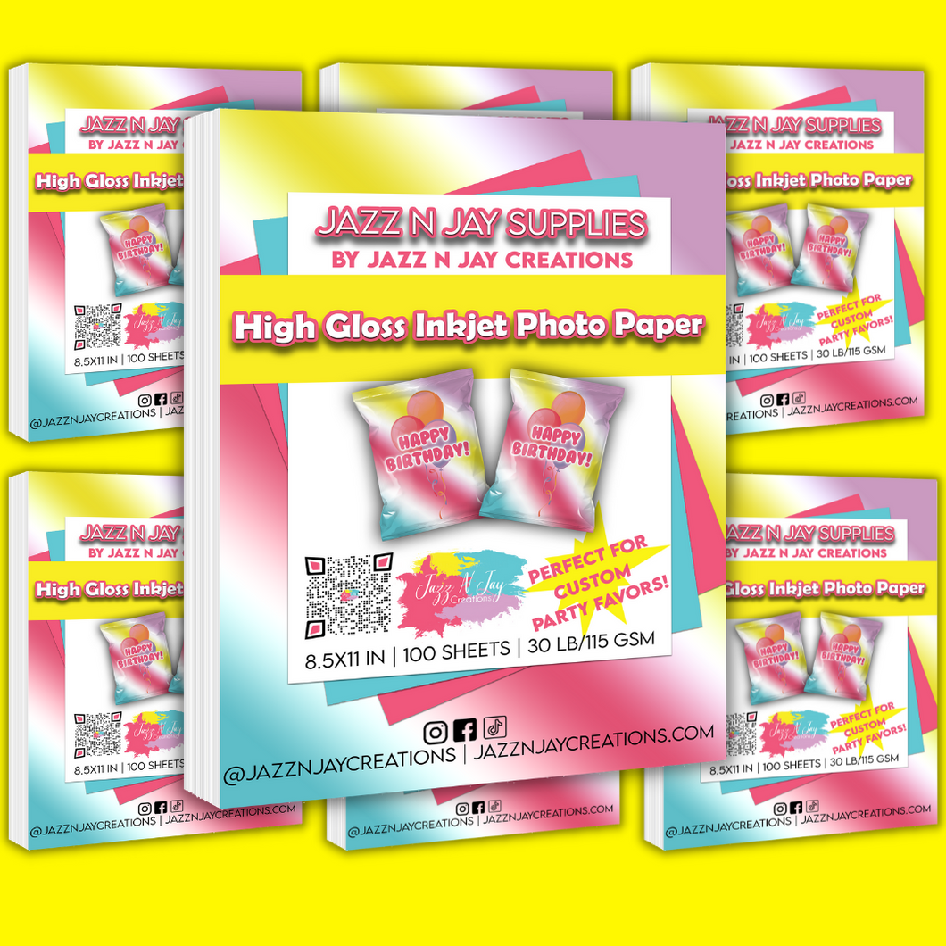 Jazz N Jay Supplies - Glossy Inkjet Photo Paper 8.5x11 30 lb 115g – Jazz N  Jay Creations